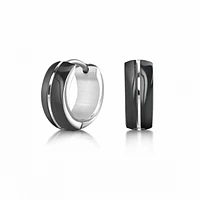 Stainless Steel Black Satin Finish Huggies