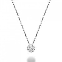 10K White Gold 0.08CTW Diamond Cluster Pendant