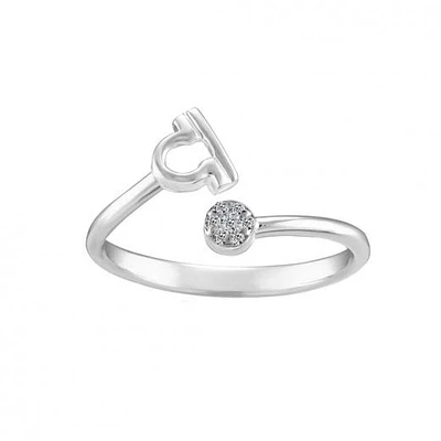 Sterling Silver Diamond Libra Zodiac Ring - Size 7