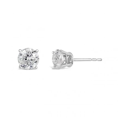 10K White Gold 1.00CTW Diamond Studs
