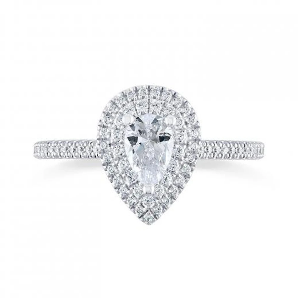 Diamond Revelations 14K White Gold 0.70CTW Pear Shaped Ring