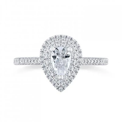 Diamond Revelations 14K White Gold 0.70CTW Pear Shaped Ring