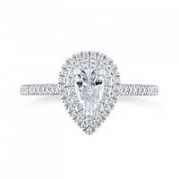 Diamond Revelations 14K White Gold 0.70CTW Pear Shaped Ring