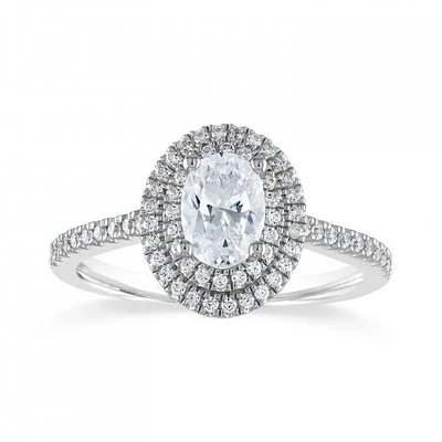 Diamond Revelations 14K White Gold 0.95CTW Oval Ring