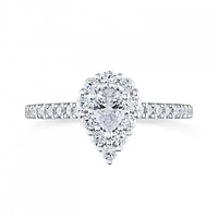 Diamond Revelations 14K White Gold 0.85CTW Pear Shape Ring