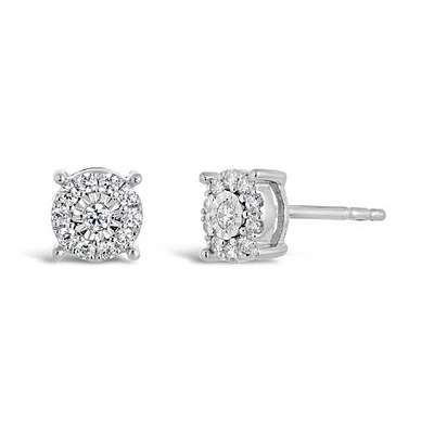 10K White Gold 0.25CTW Diamond Studs