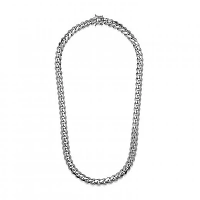 Sterling Silver 24" 9.3mm Miami Cuban Chain