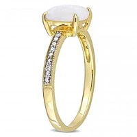 Julianna B 10K Yellow Gold Opal & Diamond Ring