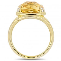 Julianna B Sterling Silver Yellow Plated Citrine & White Topaz Ring