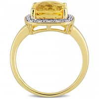 Julianna B 10K Yellow Gold Citrine & Diamond Ring