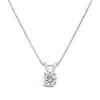 14K White Gold Lab Grown 1.00CT Diamond Solitaire Pendant