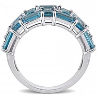 Julianna B 10K White Gold London Blue Topaz & 0.08CTW Diamond Ring