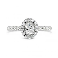 Glacier Fire 14K White Gold Oval 0.60CTW Bridal Ring