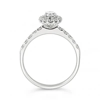 Glacier Fire 14K White Gold Oval 0.60CTW Bridal Ring