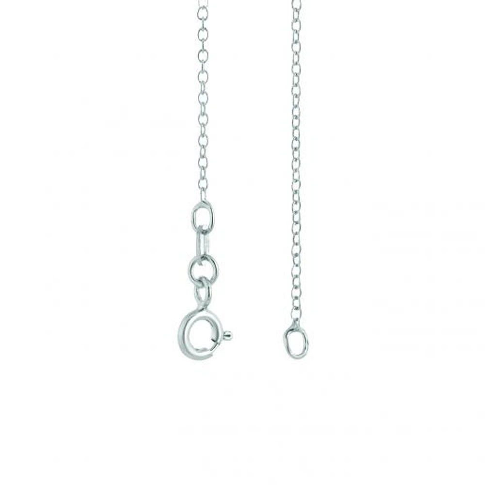 Sterling Silver Created Ruby & Cubic Zirconia Dancing Pendant