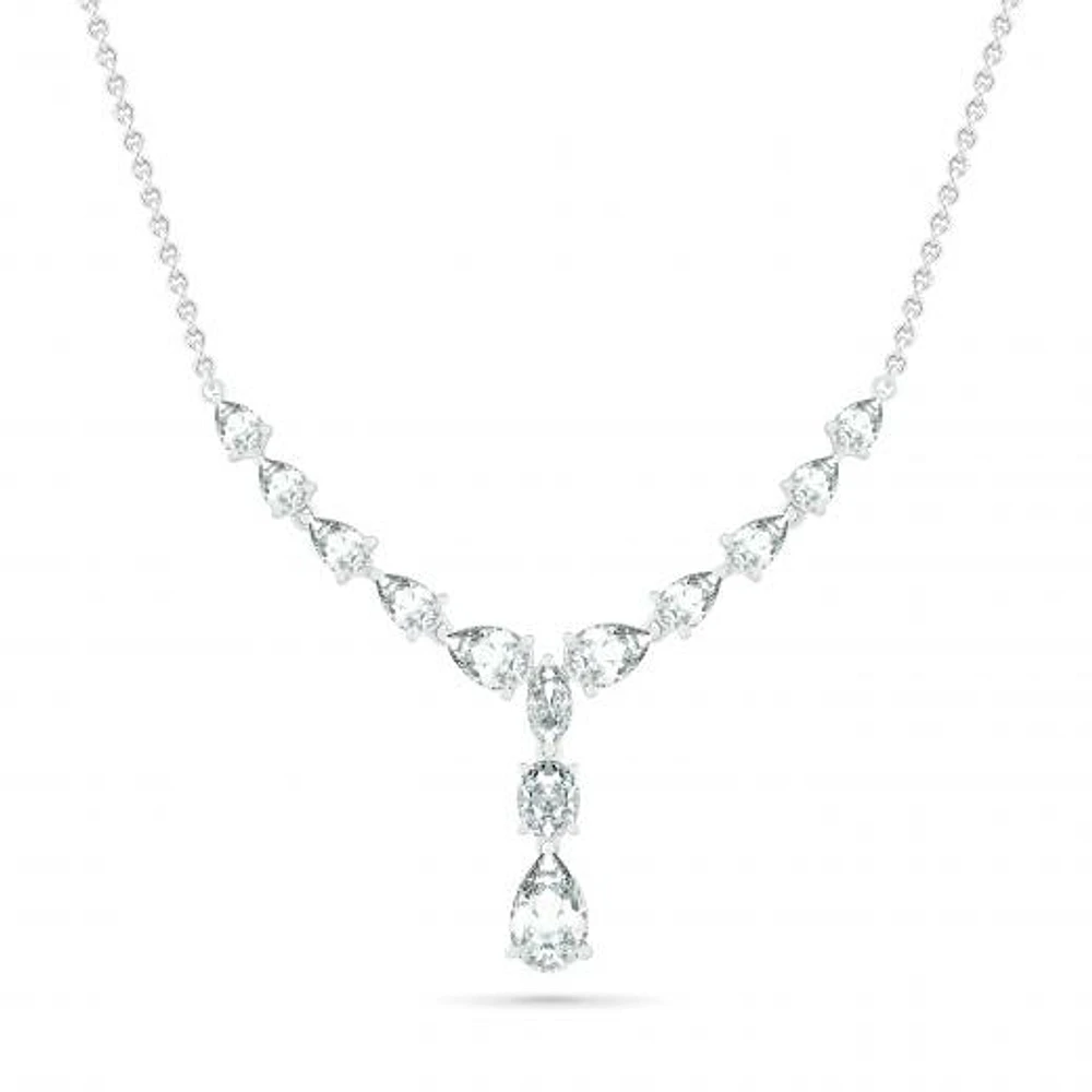 Sterling Silver Created White Sapphire Necklace