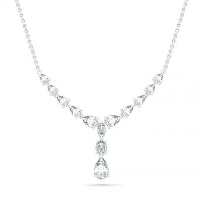 Sterling Silver Created White Sapphire Necklace