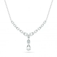 Sterling Silver Created White Sapphire Necklace