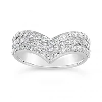 10K White Gold 1.00CTW Diamond Chevron Band