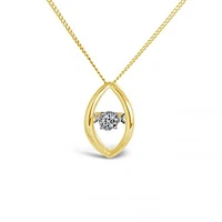 10K Yellow and White Gold 0.02CT Dancing Diamond Pendant