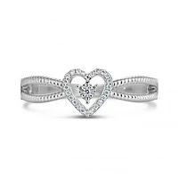 Sterling Silver 0.04CTW Diamond Heart Ring