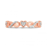 10K Rose Gold 0.09CTW Diamond Heart Ring