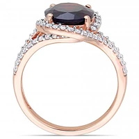 Julianna B 14K Rose Gold Garnet & 0.48CTW Diamond Ring