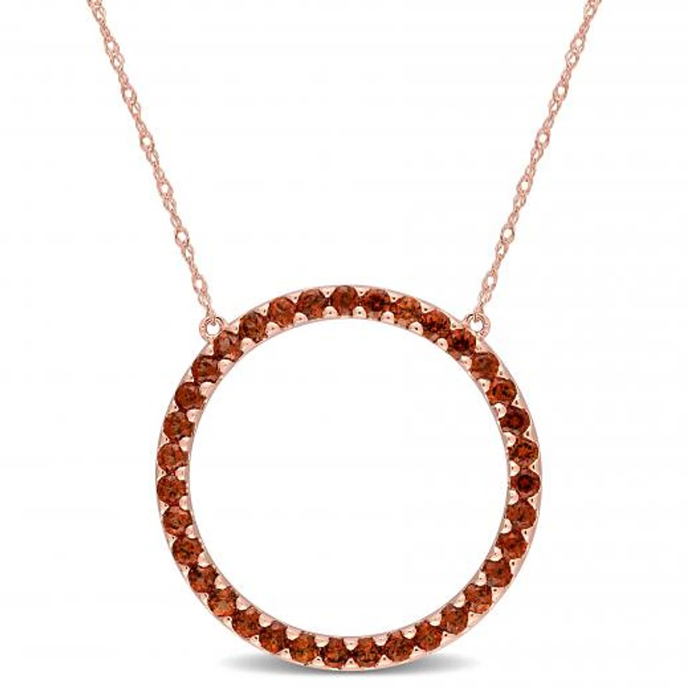 Julianna B 10K Rose Gold Garnet Pendant