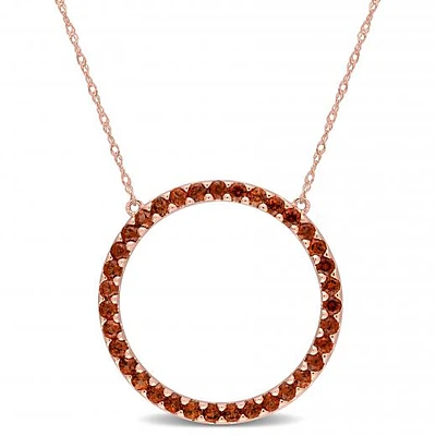 Julianna B 10K Rose Gold Garnet Pendant