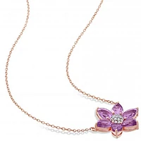 Julianna B 10K Rose Gold Amethyst & Diamond Pendant