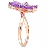 Julianna B 10K Rose Gold Amethyst & Diamond Ring