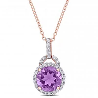 Julianna B Sterling Silver Amethyst & White Topaz Pendant