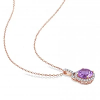 Julianna B Sterling Silver Amethyst & White Topaz Pendant