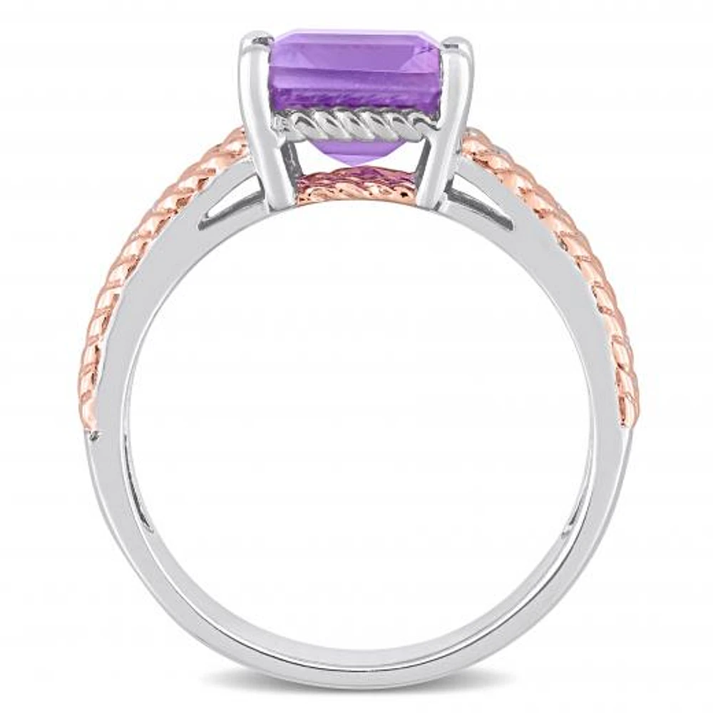 Julianna B Sterling Silver Amethyst & White Topaz Ring