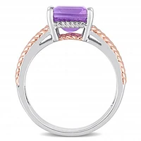 Julianna B Sterling Silver Amethyst & White Topaz Ring