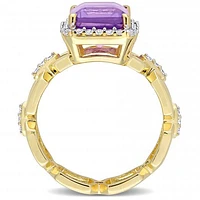Julianna B Sterling Silver Amethyst & 0.06CTW Diamond Ring