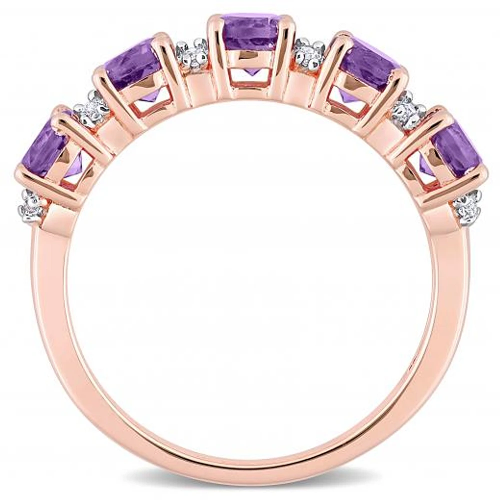 Julianna B Sterling Silver Amethyst & White Topaz Ring