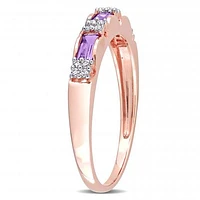 Julianna B 10K Rose Gold Amethyst & 0.07CTW Diamond Ring