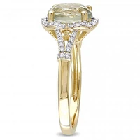 Julianna B 14K Yellow Gold Green Quartz & Diamond Ring