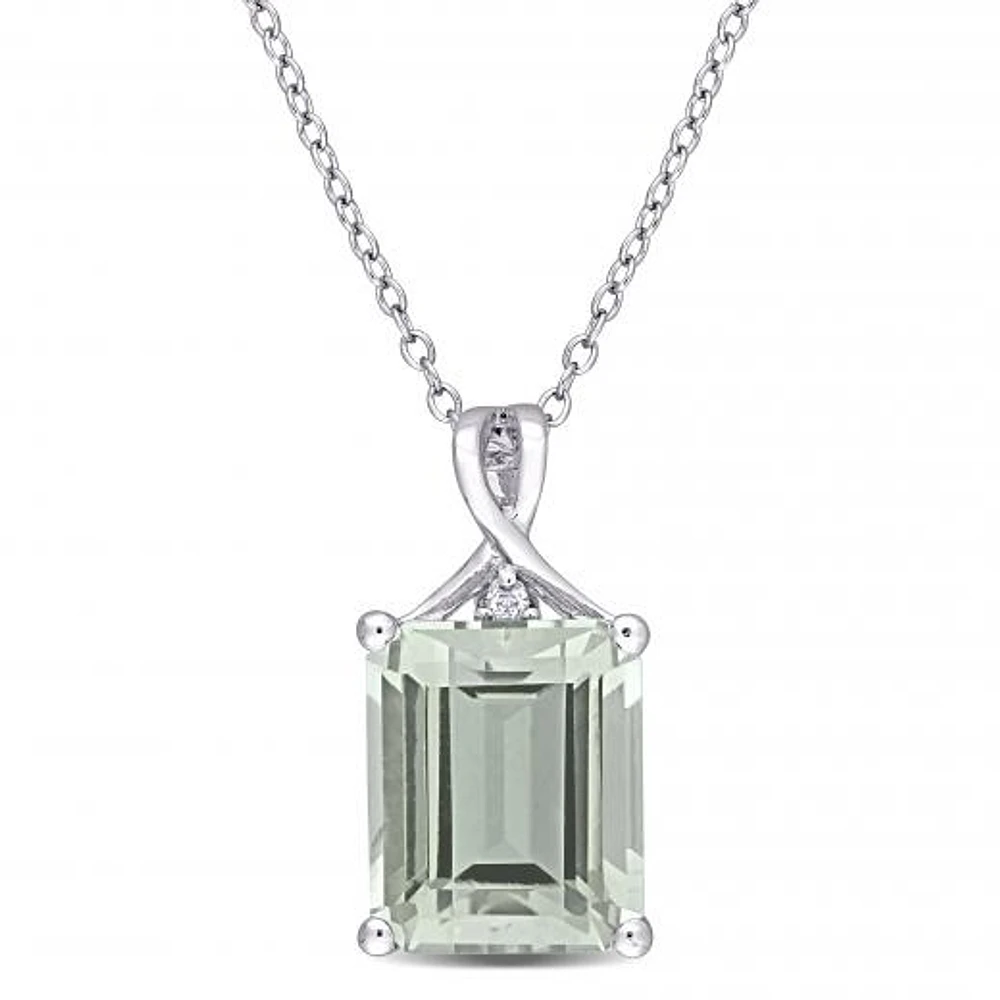 Julianna B Sterling Silver Green Quartz & White Topaz Pendant