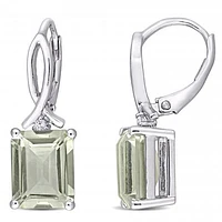 Julianna B Sterling Silver Green Quartz & White Topaz Earrings