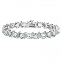 Julianna B Sterling Silver Green Quartz & 0.03CTW Diamond Bracelet