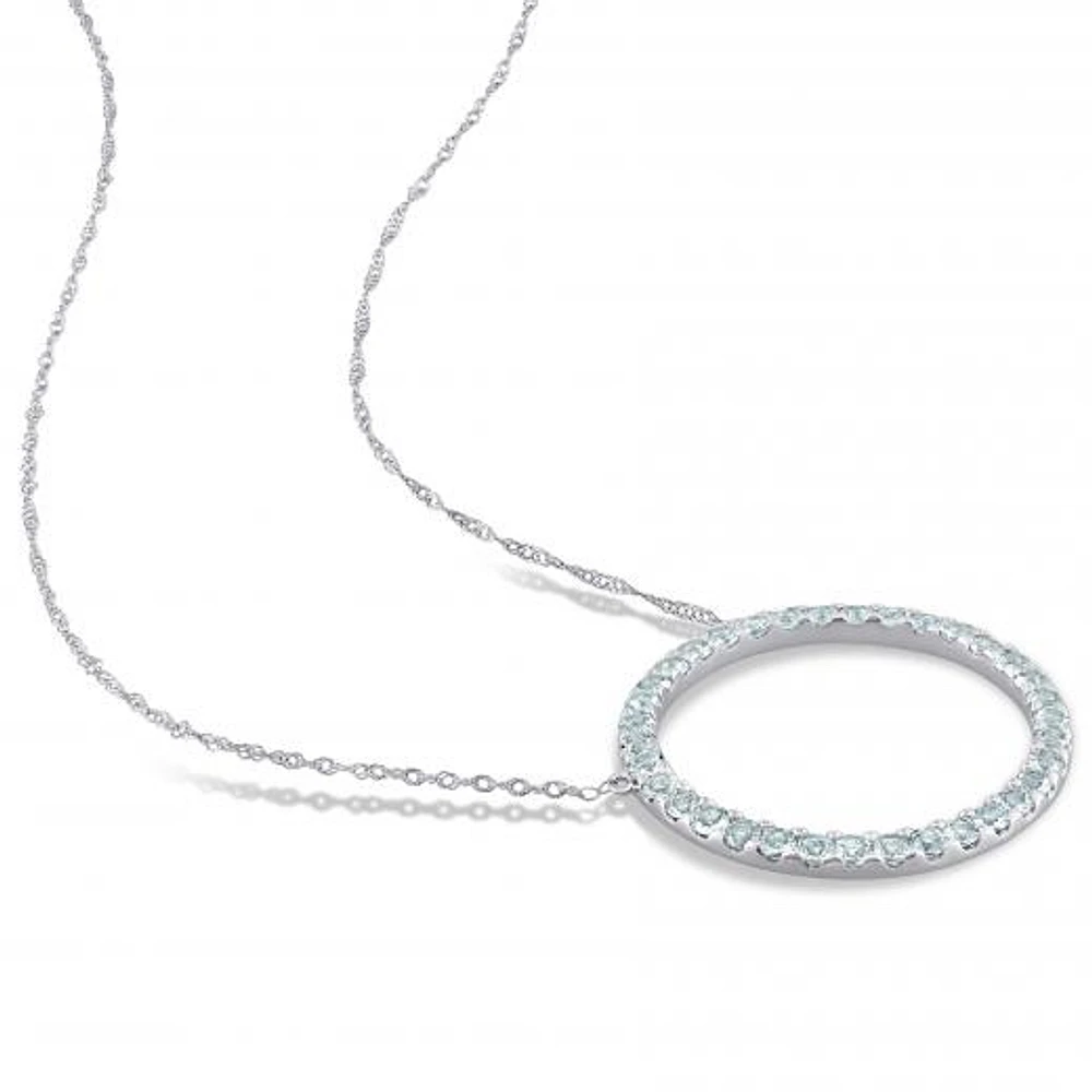 Julianna B 10K White Gold Aquamarine Pendant