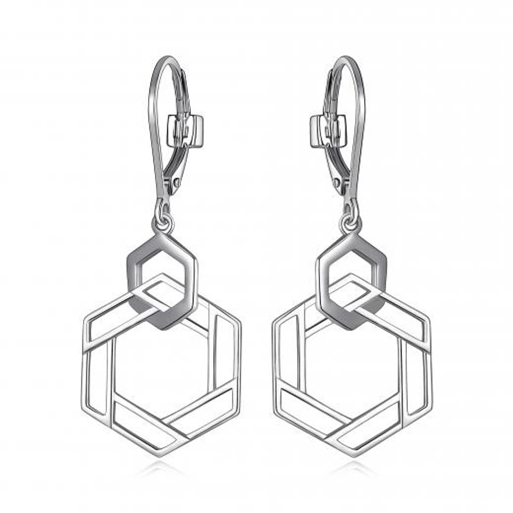 Elle Lattice Hexagon Earrings