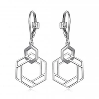Elle Lattice Hexagon Earrings