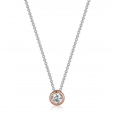 ELLE Sphere Two Tone Bezel Necklace