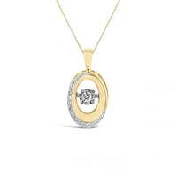 10K Yellow & White Gold 0.09CTW Dancing Diamond Pendant