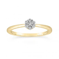 10K Yellow Gold 0.03CTW Diamond Cluster Promise Ring