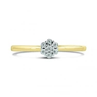 10K Yellow Gold 0.03CTW Diamond Cluster Promise Ring