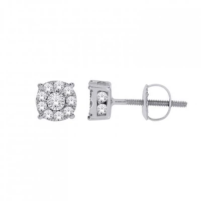 10K White Gold 0.50CTW Diamond Studs